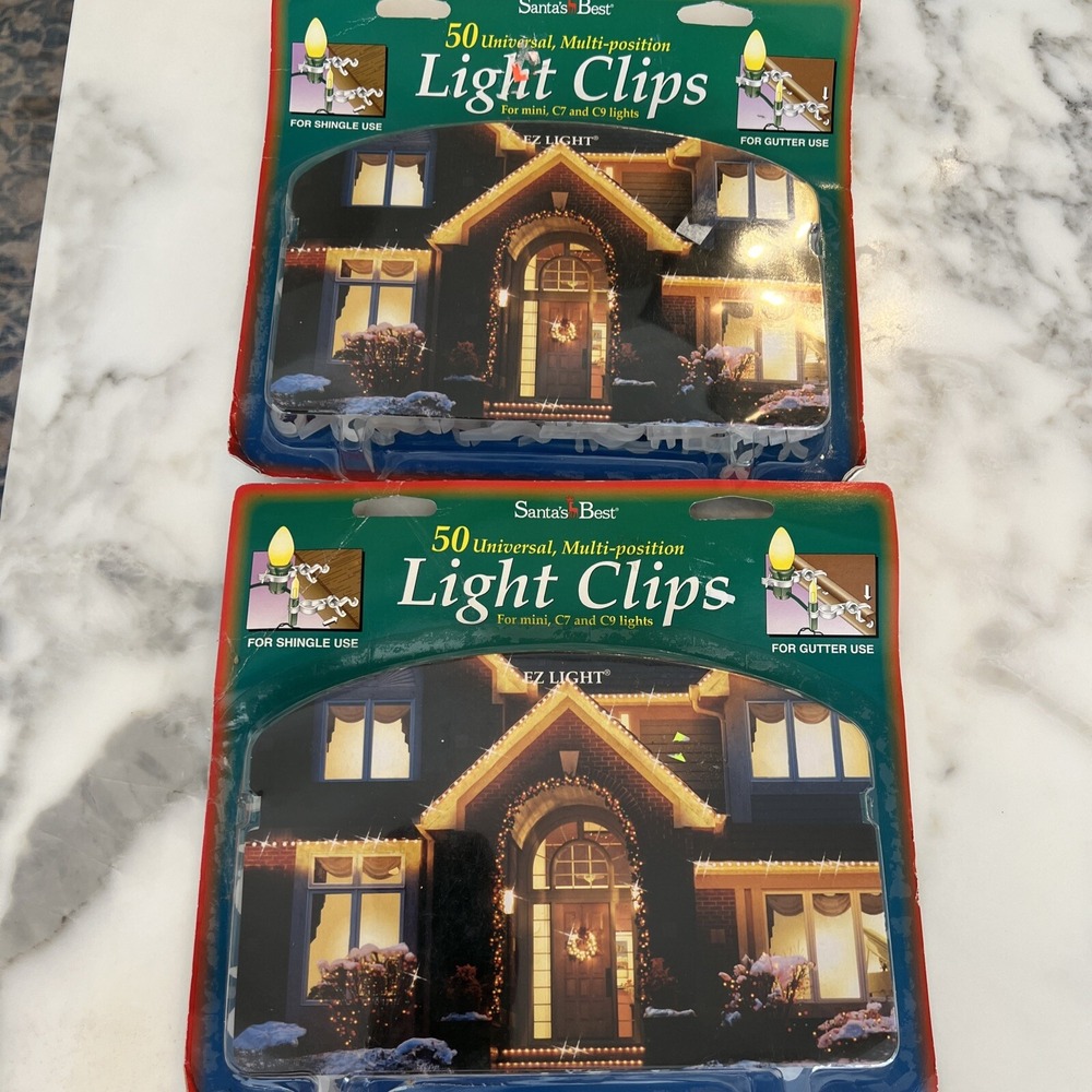 Vintage Santa's Best Light Clips EZ Light Shingle Gutter‎ Christmas Decor 2